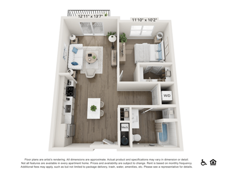 a 1 bedroom floor plan  2100 sq ft